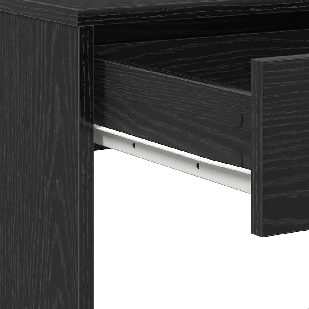 skrivebord 101x50x76,5 cm konstrueret træ sort egetræsfarve - Image 9