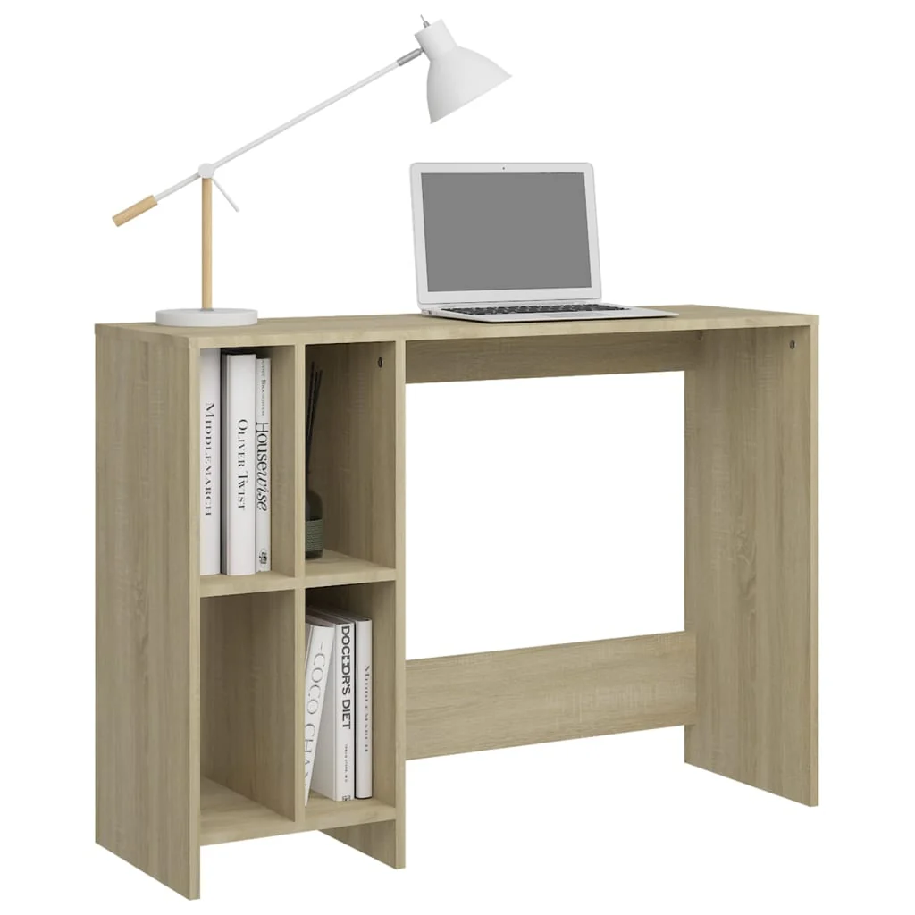 skrivebord 102,5x35x75 cm konstrueret træ sonoma-eg - Image 5