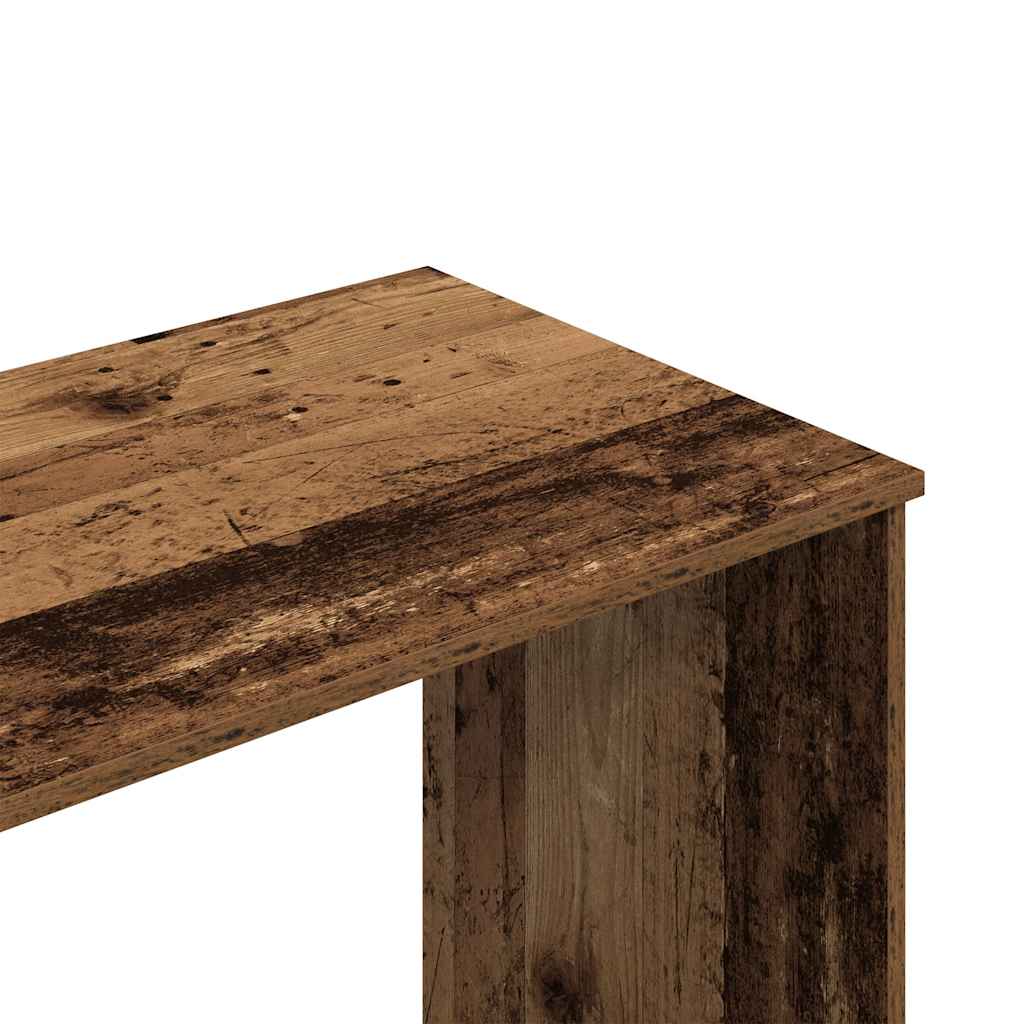 skrivebord 102x50x76 cm konstrueret træ antikt trælook - Image 8