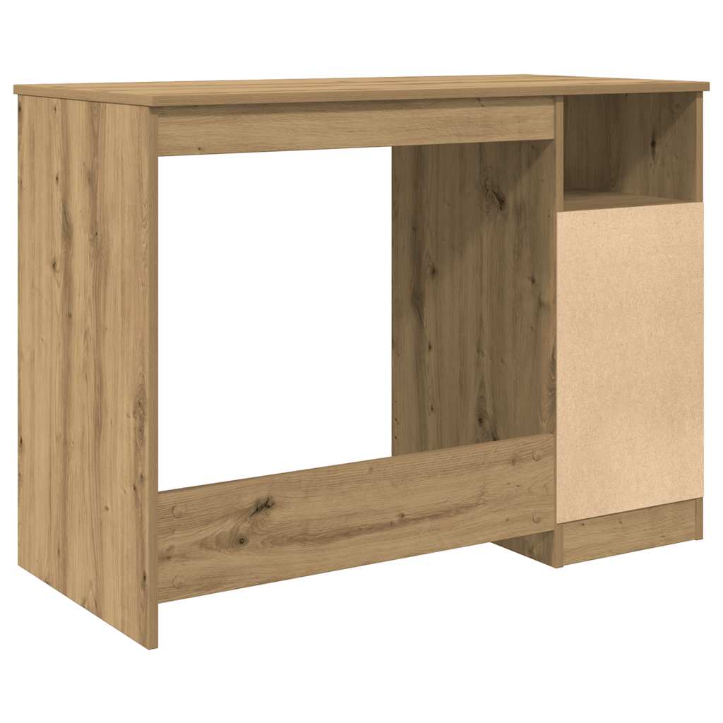 skrivebord 102x50x76 cm konstrueret træ kunsteg - Image 7