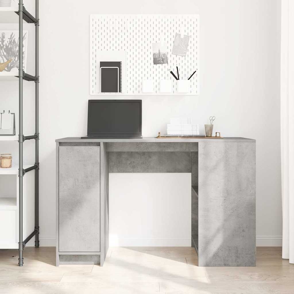 skrivebord 120x42x76 cm konstrueret træ betongrå - Image 3