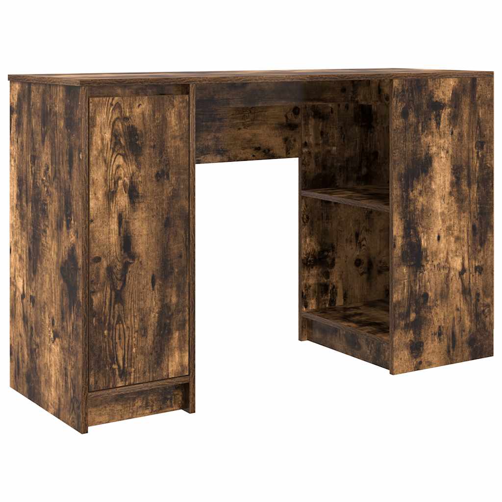 skrivebord 120x42x76 cm konstrueret træ røget egetræsfarve - Image 2