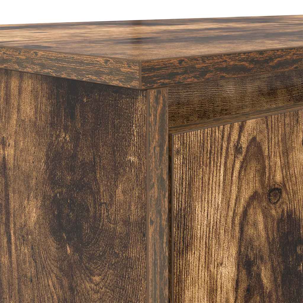 skrivebord 120x42x76 cm konstrueret træ røget egetræsfarve - Image 9