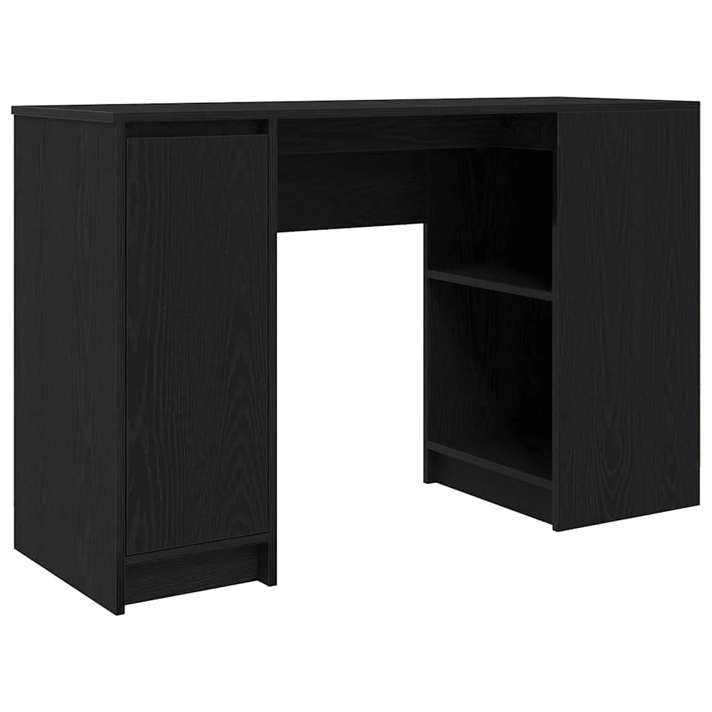 skrivebord 120x42x76 cm konstrueret træ sort-eg - Image 2