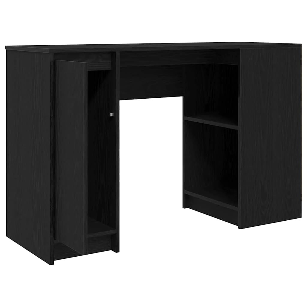 skrivebord 120x42x76 cm konstrueret træ sort-eg - Image 5