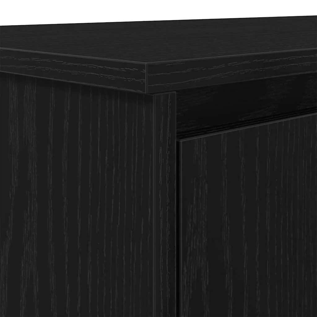 skrivebord 120x42x76 cm konstrueret træ sort-eg - Image 9