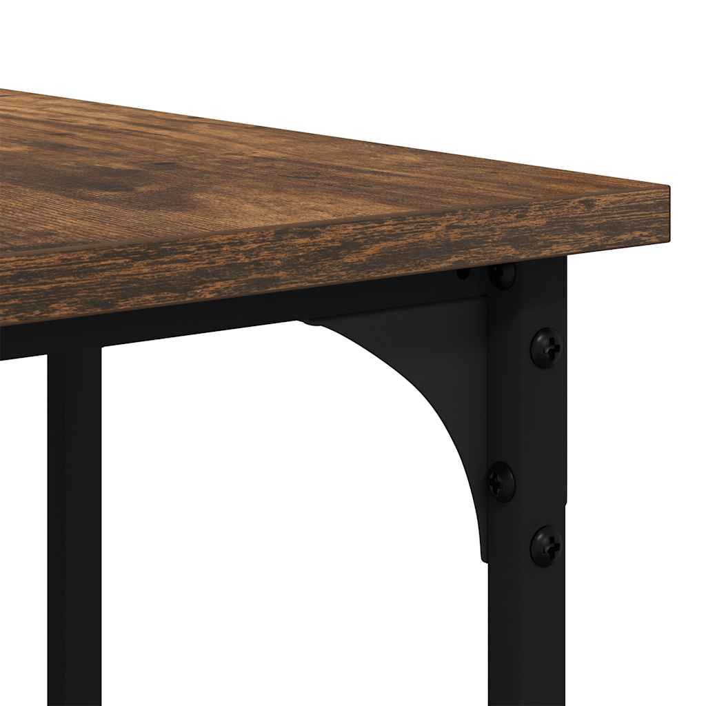 skrivebord 139x139x75 cm konstrueret træ røget egetræsfarve - Image 8