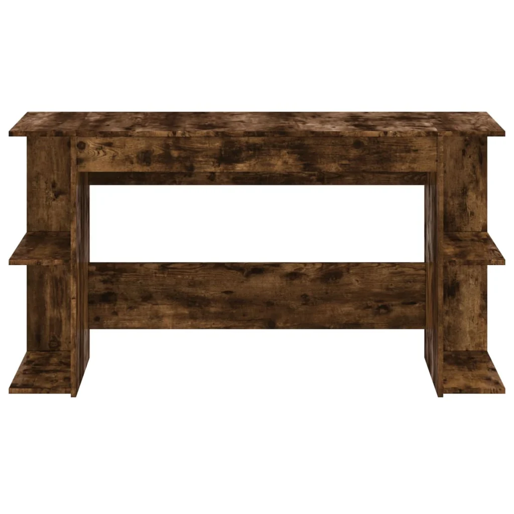 skrivebord 140x50x75 cm konstrueret træ røget egetræsfarve - Image 4