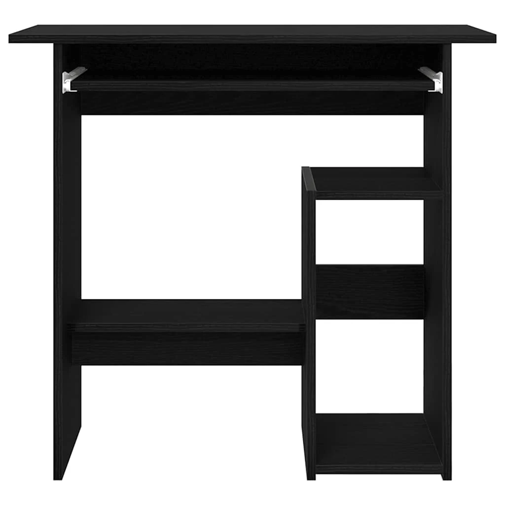 skrivebord 80 x 45 x 74 cm konstrueret træ sort egetræsfarve - Image 6