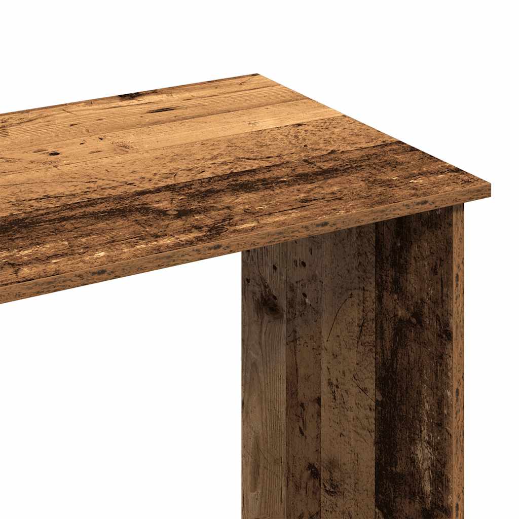skrivebord 80x40x75 cm konstrueret træ antikt træ - Image 7