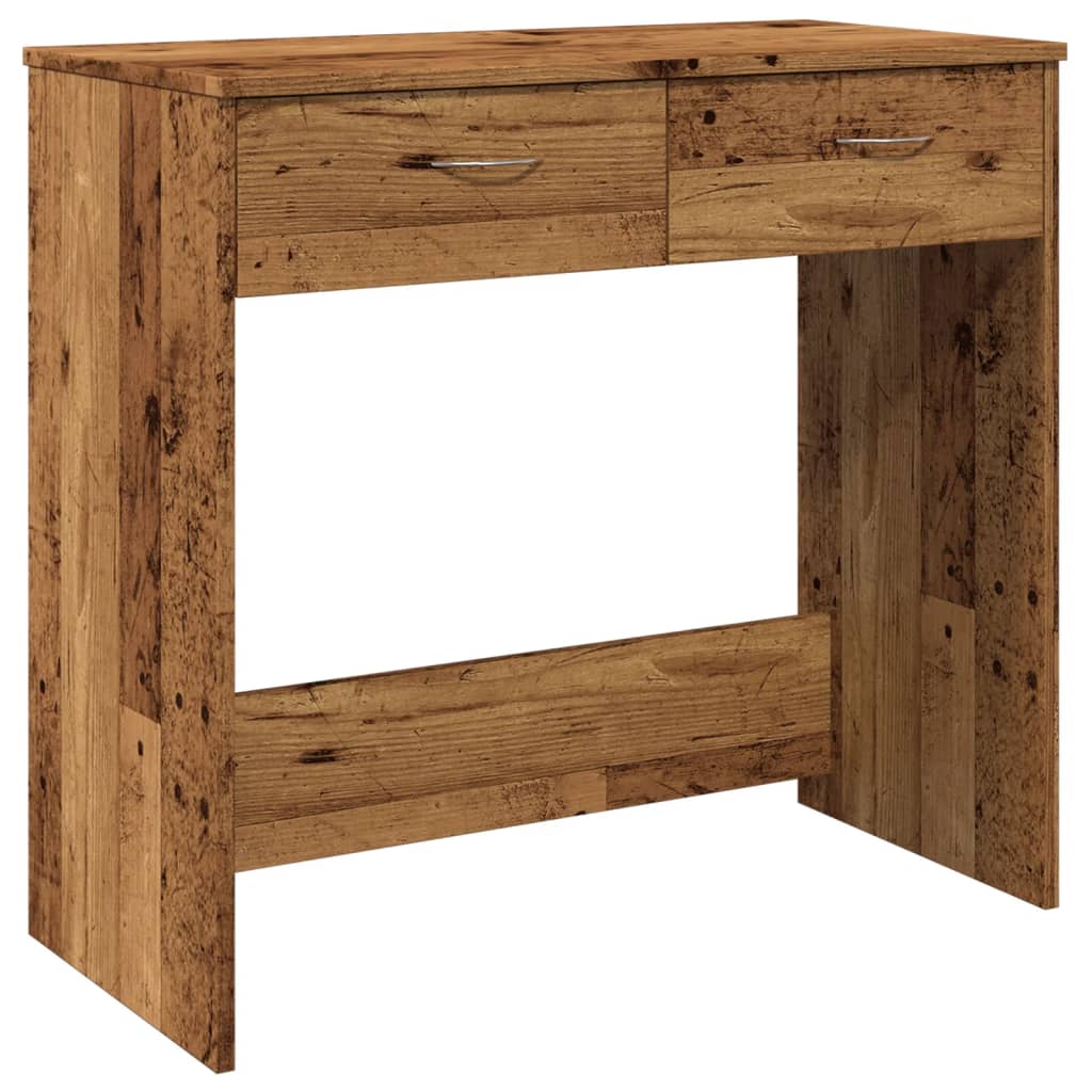 skrivebord 80x40x75 cm konstrueret træ antikt træ - Image 2