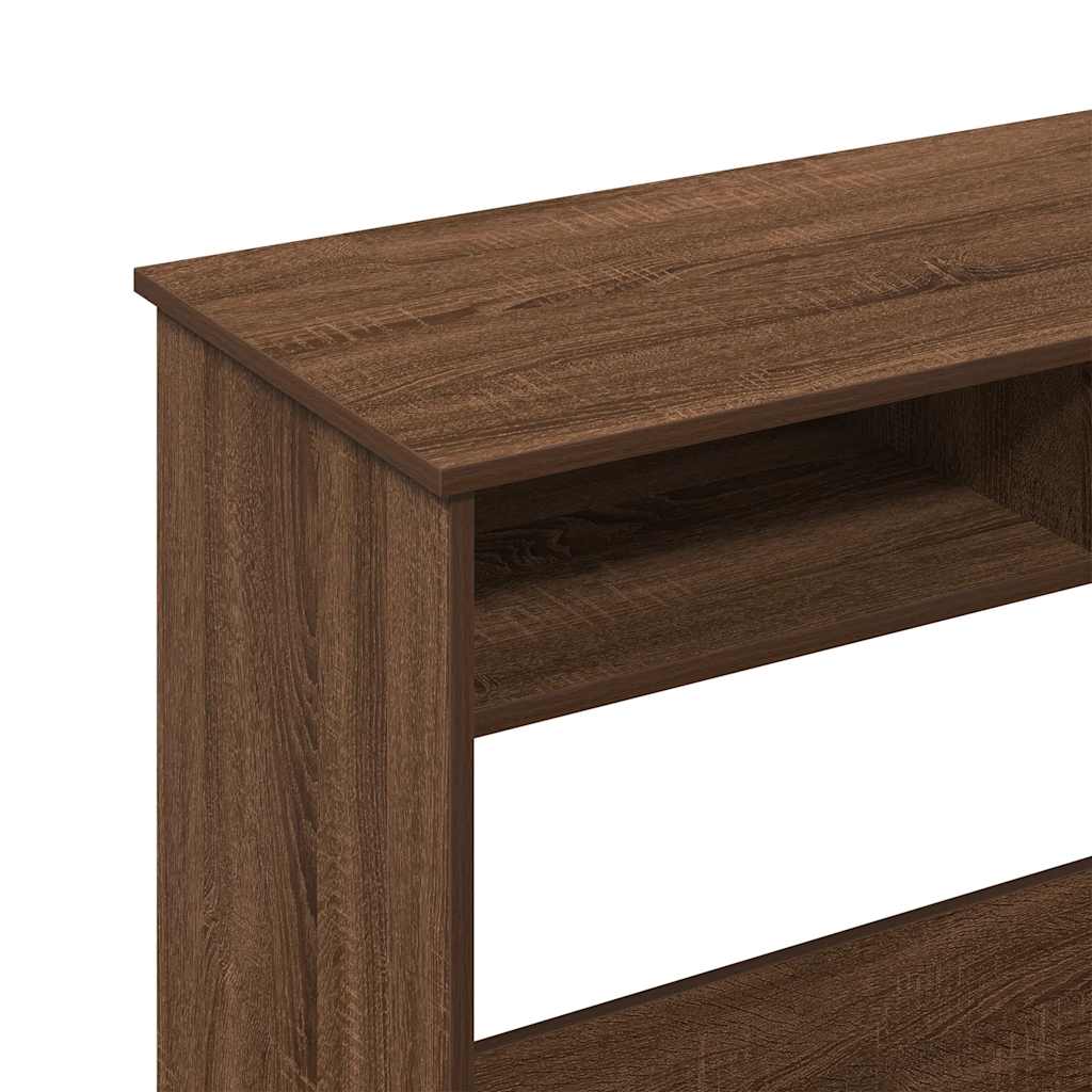 skrivebord 80x40x75 cm konstrueret træ brun egetræsfarve - Image 8
