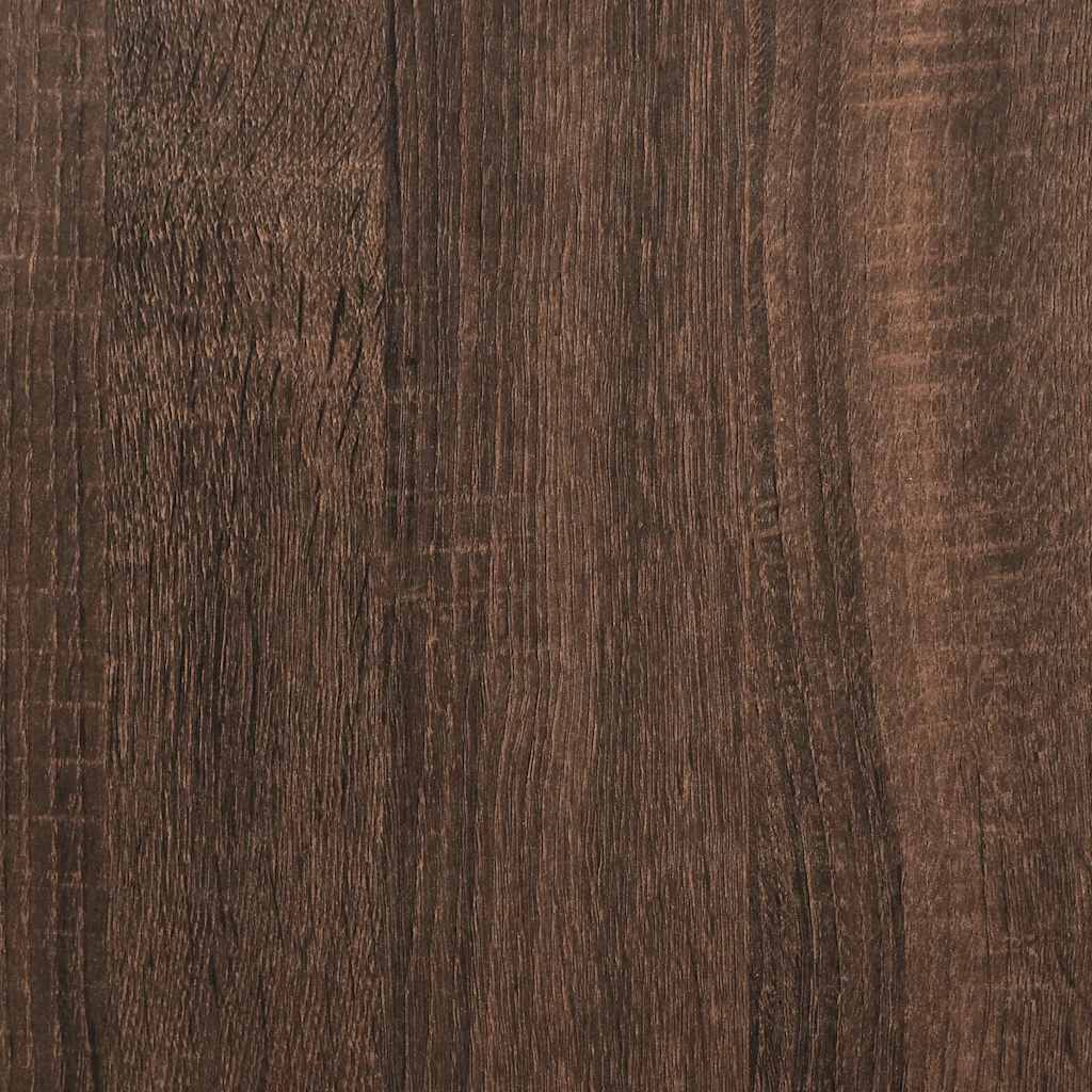 skrivebord 80x40x75 cm konstrueret træ brun egetræsfarve - Image 9
