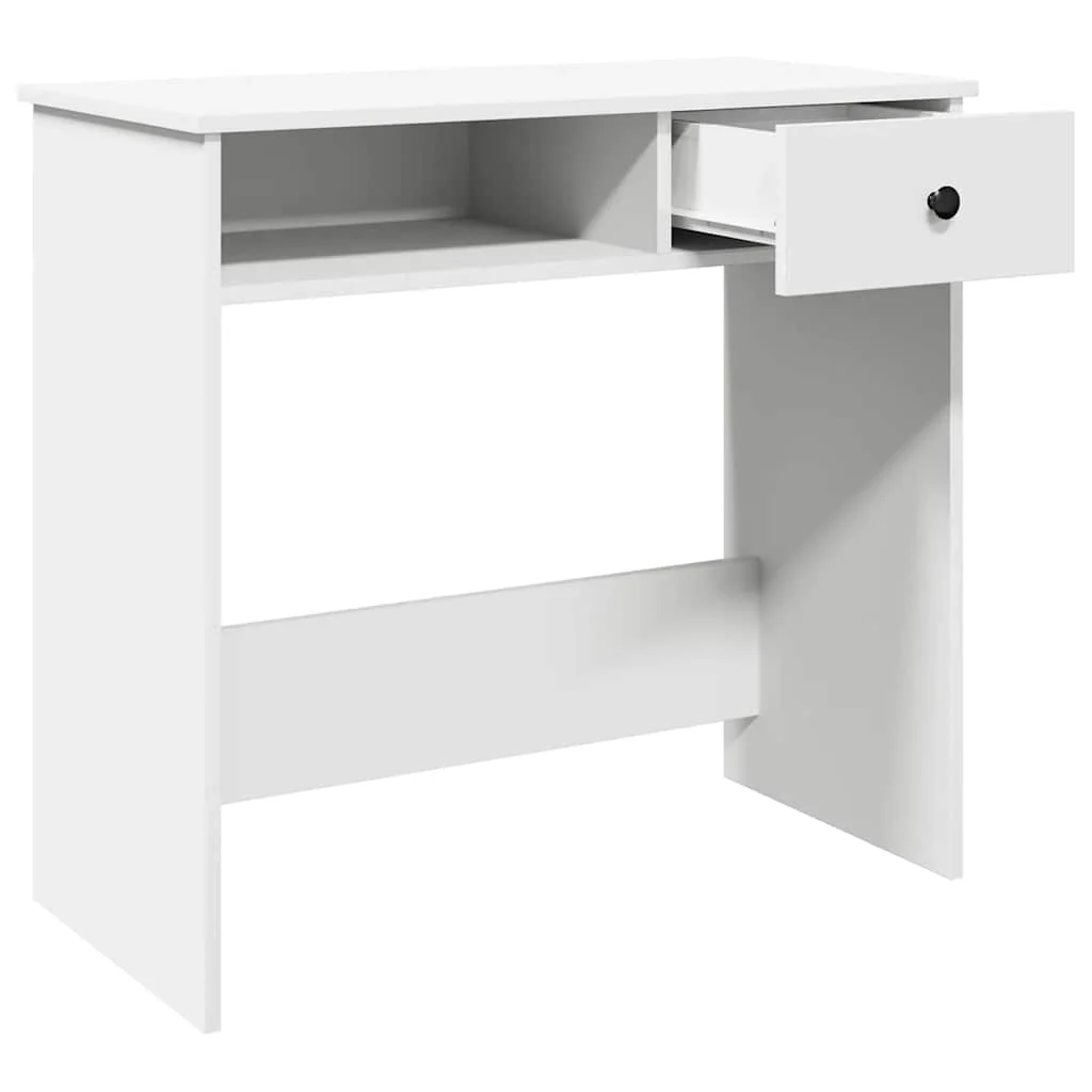 skrivebord 80x40x75 cm konstrueret træ hvid - Image 4