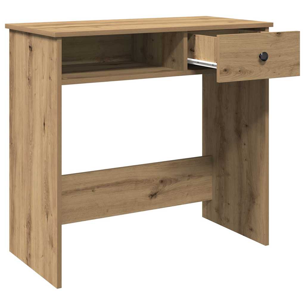 skrivebord 80x40x75 cm konstrueret træ kunsteg - Image 5