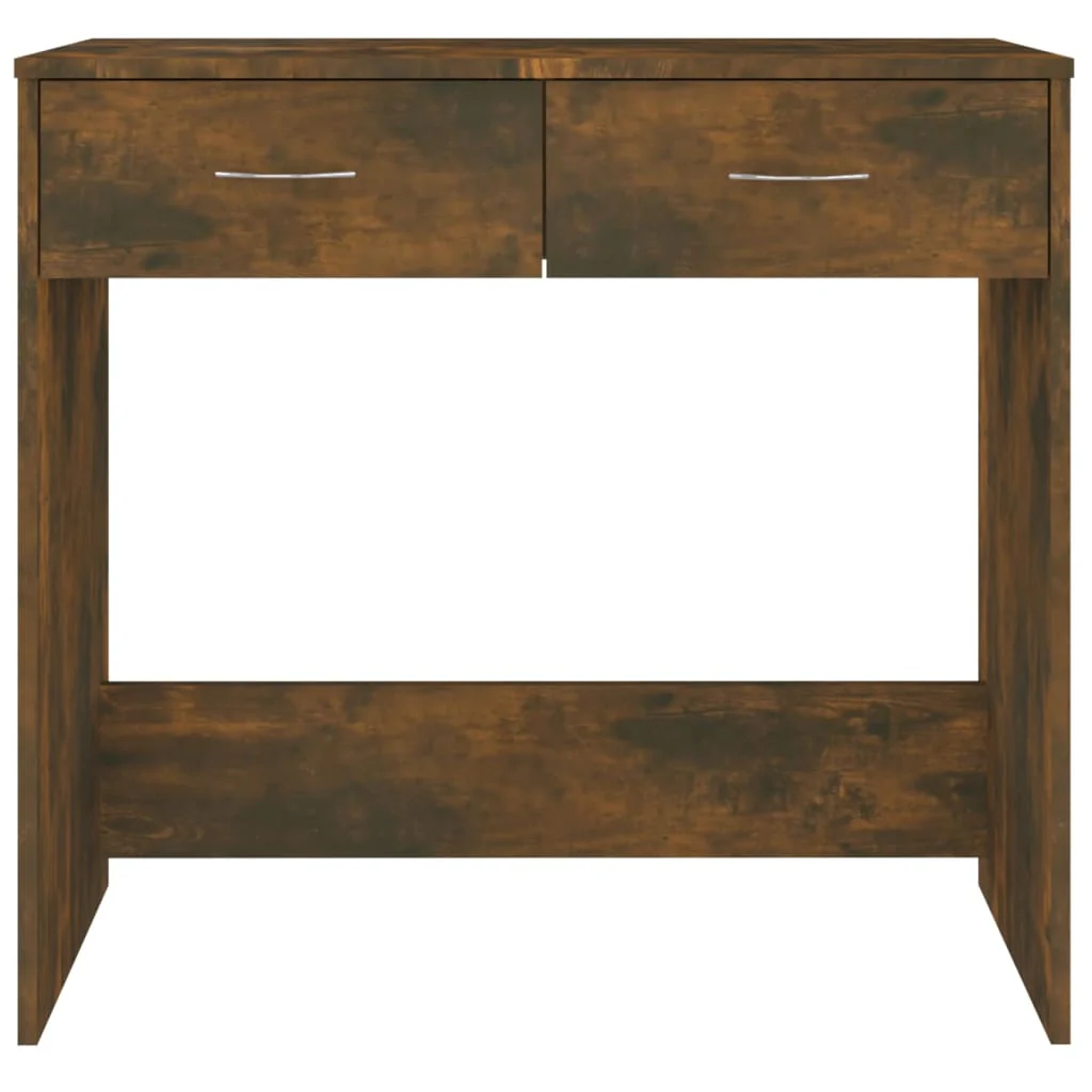 skrivebord 80x40x75 cm konstrueret træ røget egetræsfarve - Image 4