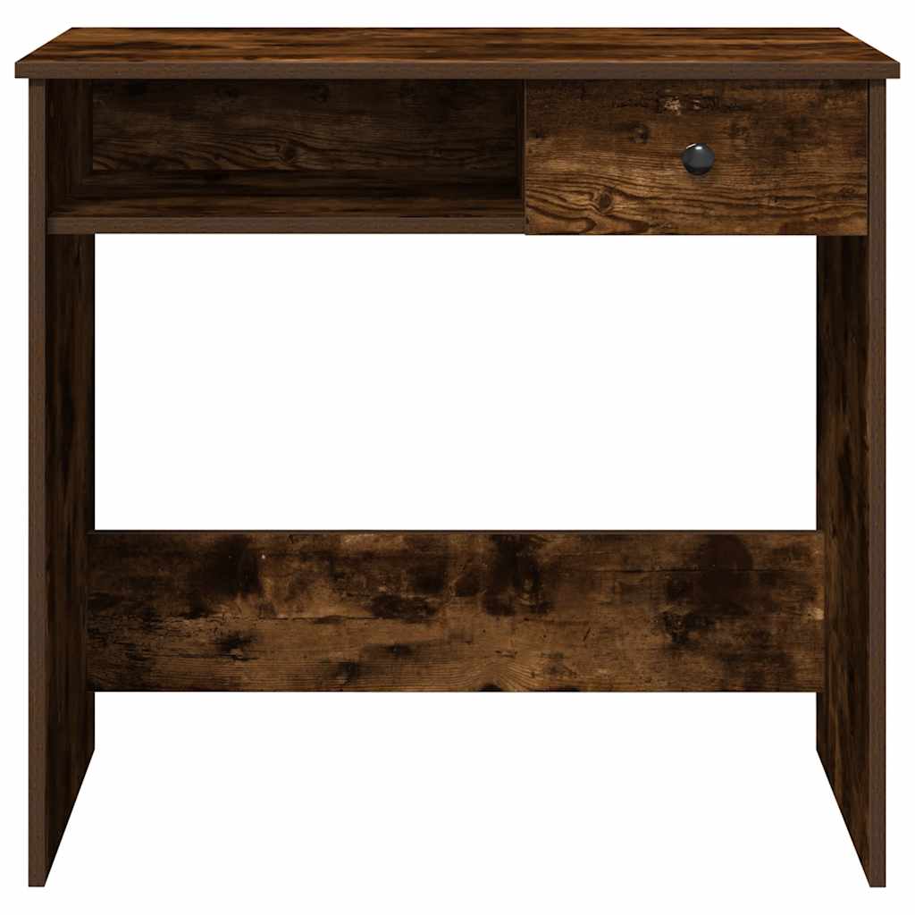 skrivebord 80x40x75 cm konstrueret træ røget egetræsfarve - Image 5