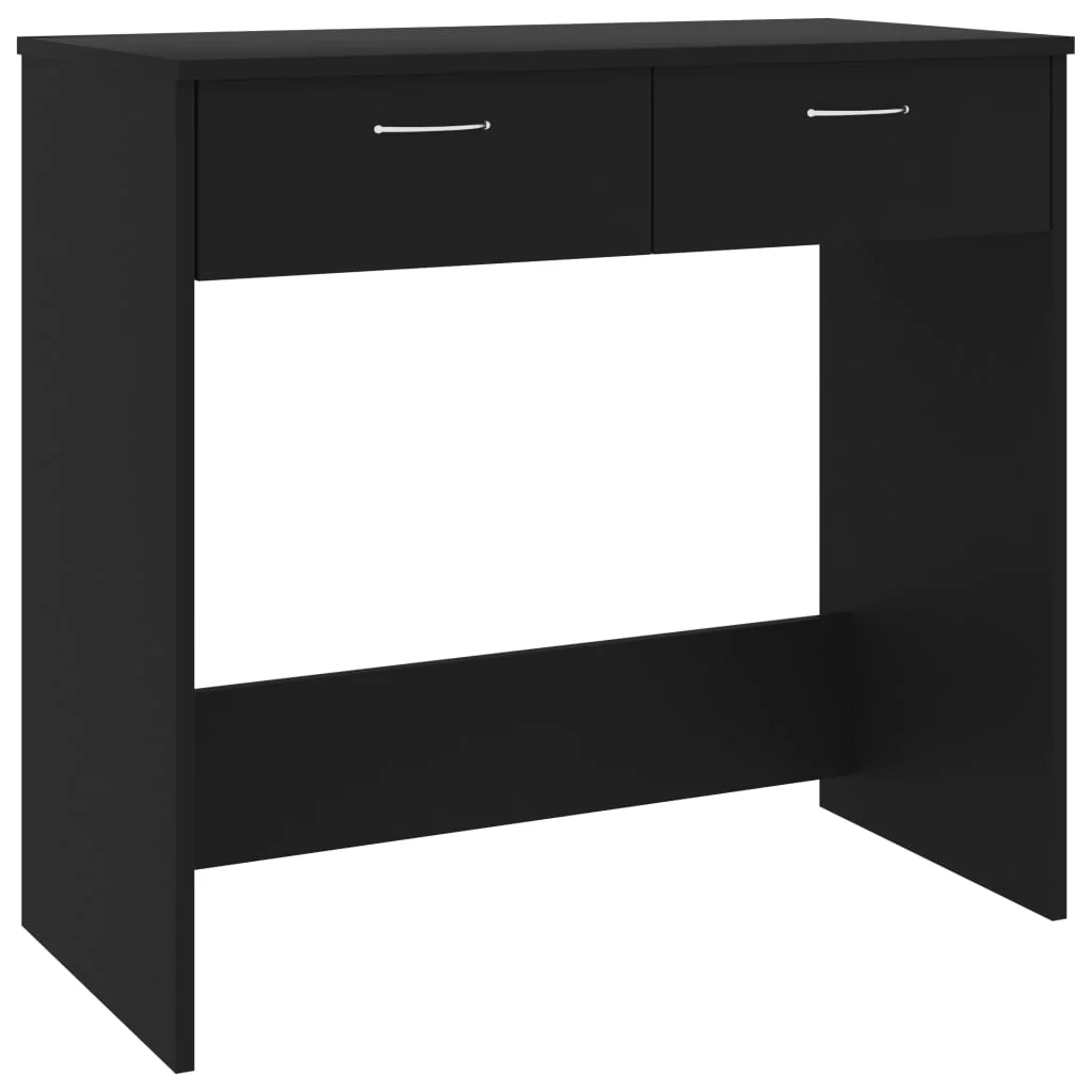 skrivebord 80x40x75 cm konstrueret træ sort - Image 2