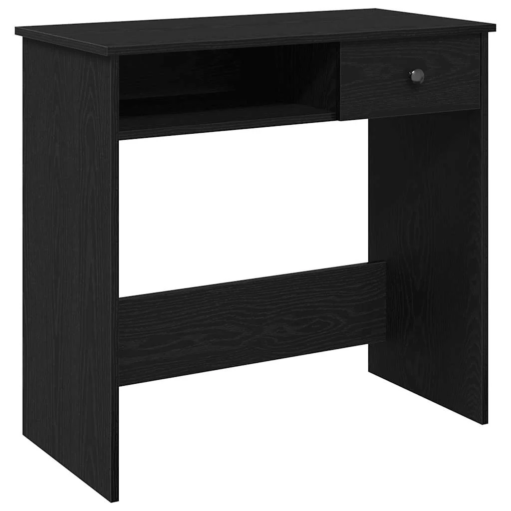 skrivebord 80x40x75 cm konstrueret træ sort - Image 2