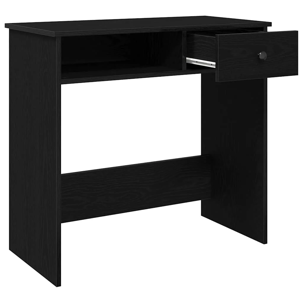 skrivebord 80x40x75 cm konstrueret træ sort - Image 5