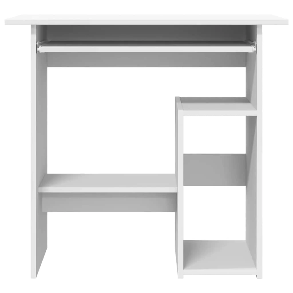 skrivebord 80x45x74 cm konstrueret træ hvid - Image 4