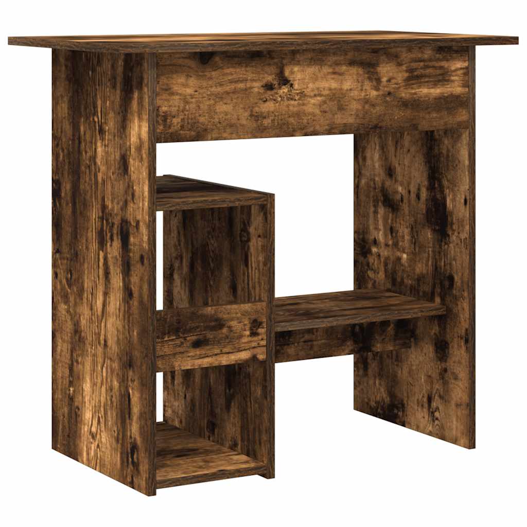 skrivebord 80x45x74 cm konstrueret træ røget egetræsfinish - Image 6