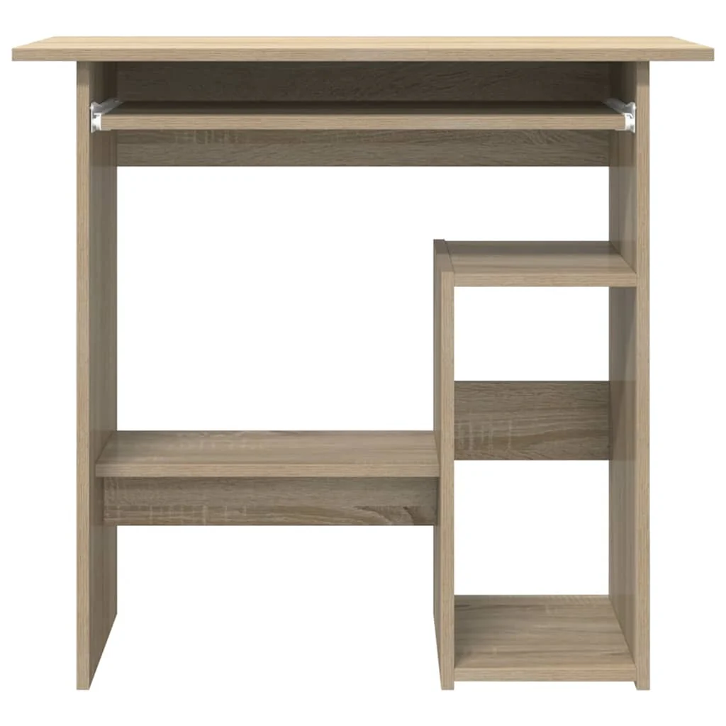 skrivebord 80x45x74 cm konstrueret træ sonoma-eg - Image 4