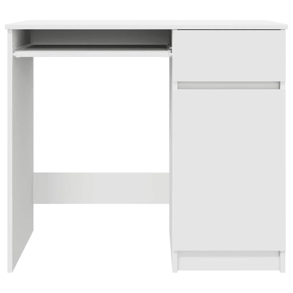 skrivebord 86x49x76 cm konstrueret træ hvid - Image 6