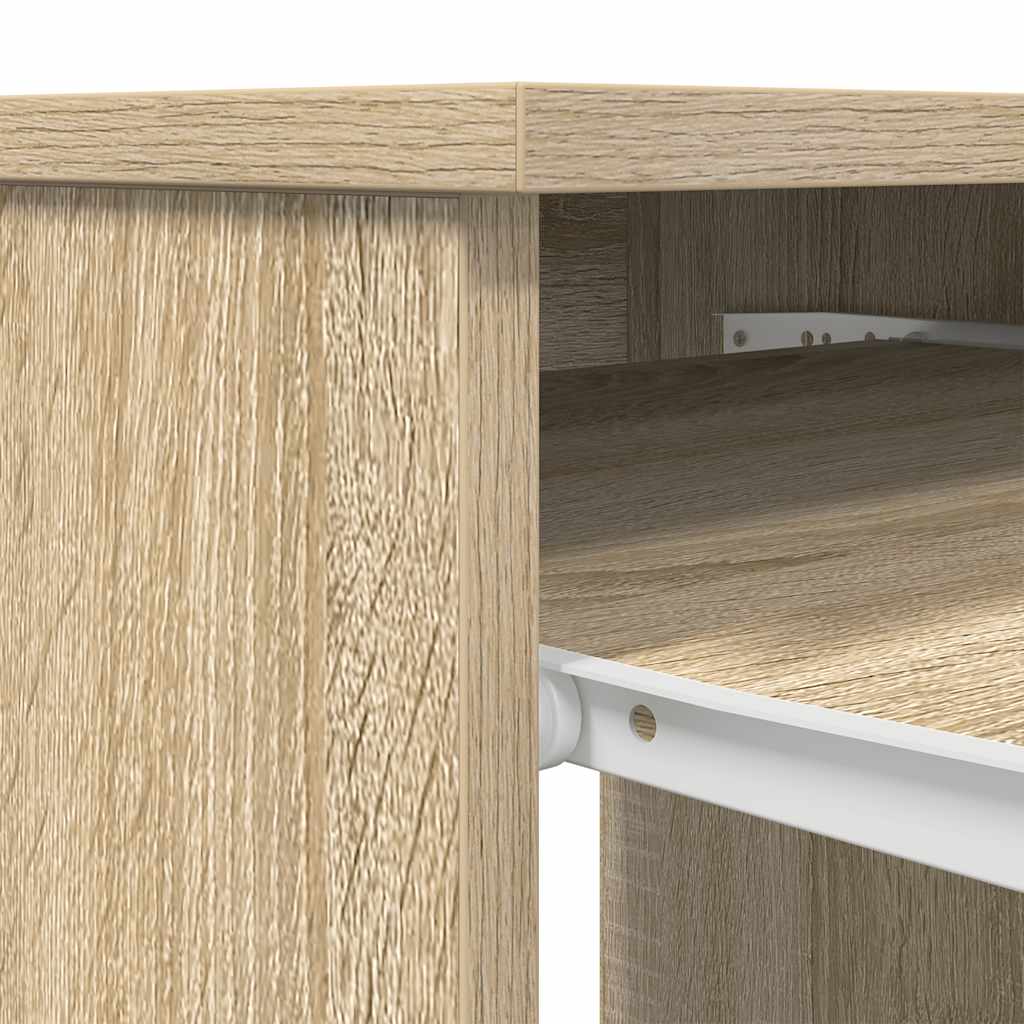 skrivebord 86x49x76 cm konstrueret træ sonoma-eg - Image 10