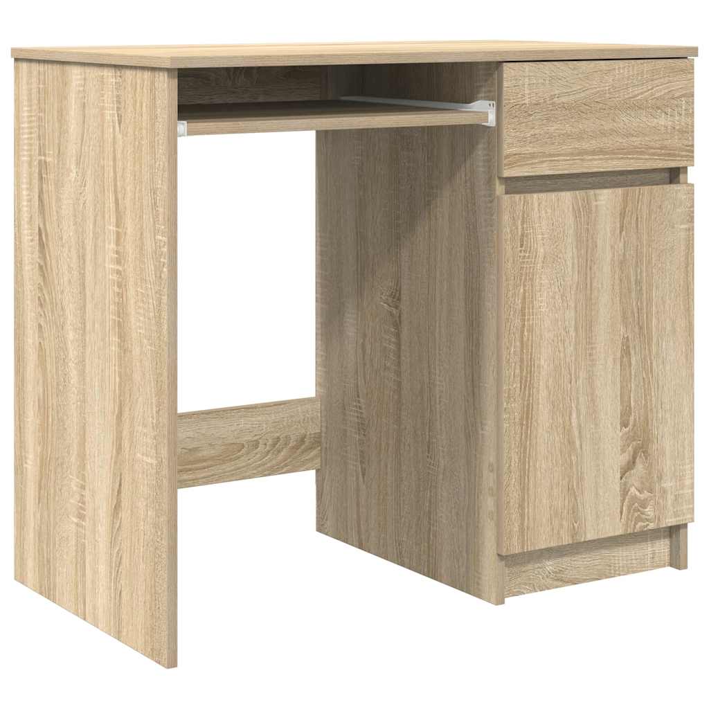 skrivebord 86x49x76 cm konstrueret træ sonoma-eg - Image 2