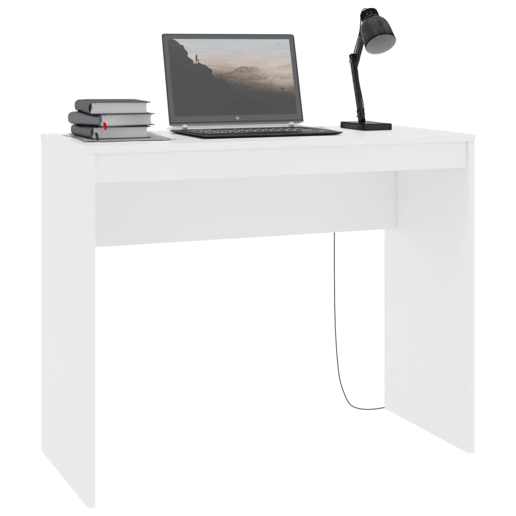 skrivebord 90x40x72 cm konstrueret træ hvid - Image 3