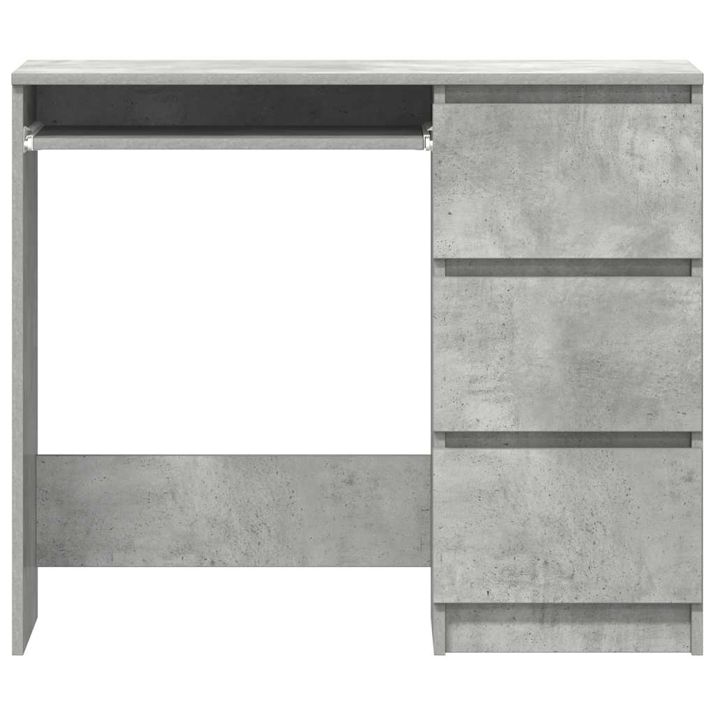 skrivebord 90x45x76 cm konstrueret træ betongrå - Image 6