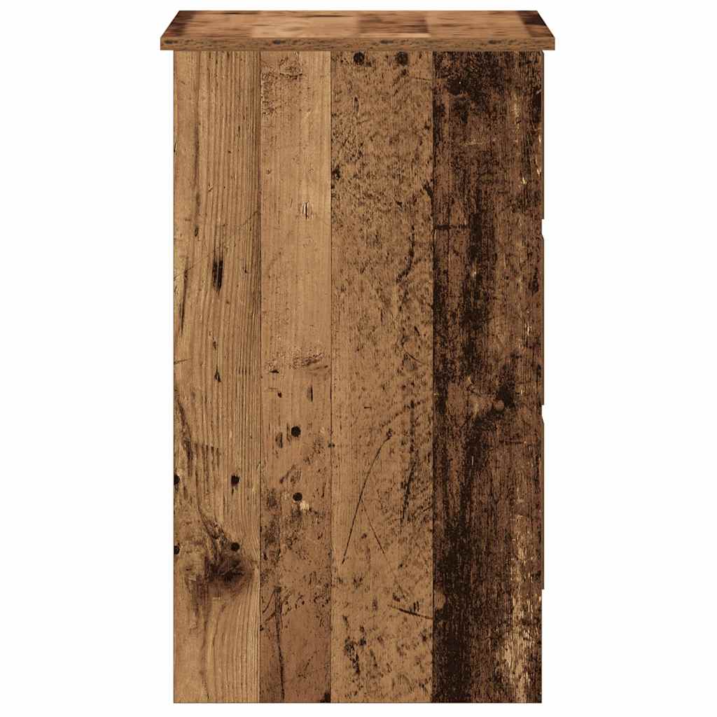 skrivebord 90x45x76 cm konstrueret træ gammelt trælook - Image 7
