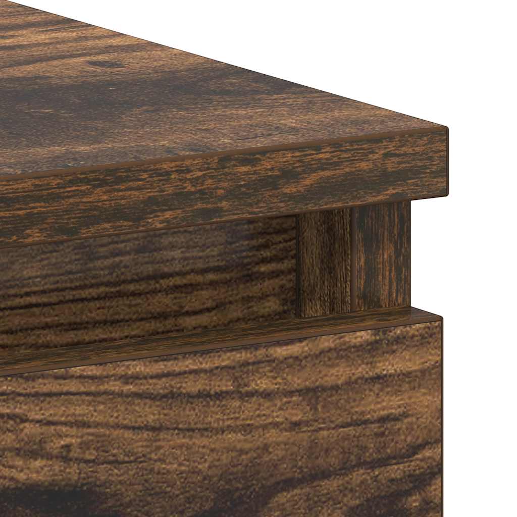 skrivebord 90x45x76 cm konstrueret træ røget egetræsfarve - Image 8