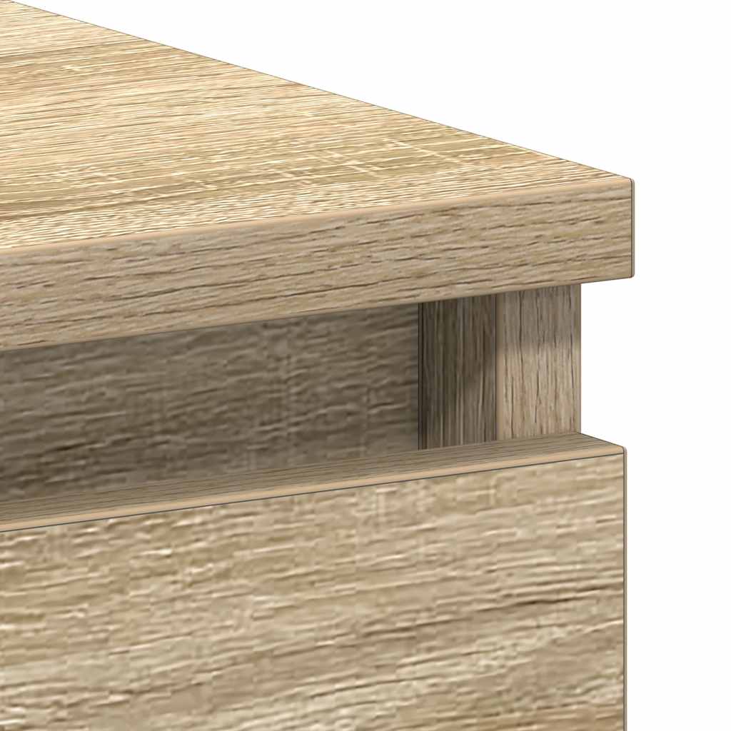skrivebord 90x45x76 cm konstrueret træ sonoma-eg - Image 8