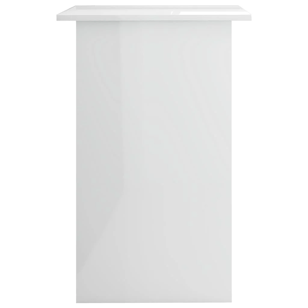skrivebord 90x50x74 cm konstrueret træ hvid højglans - Image 5