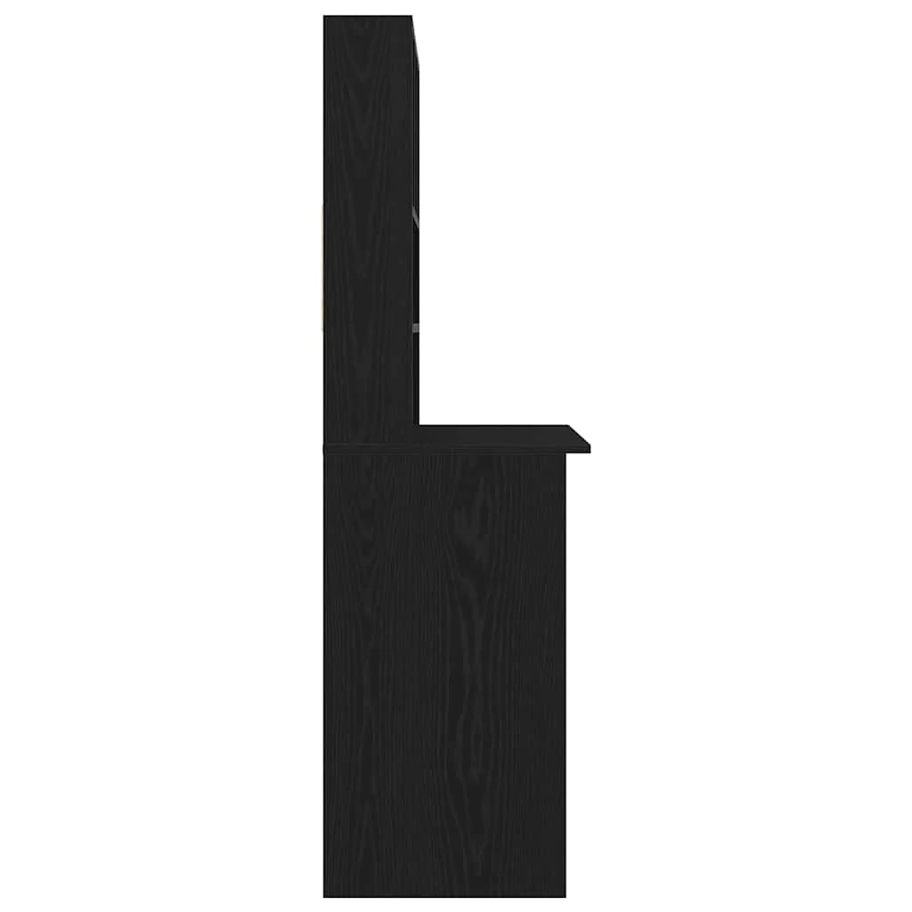 skrivebord m. hylder 102x45x148 cm konstrueret træ sort egetræ - Image 6