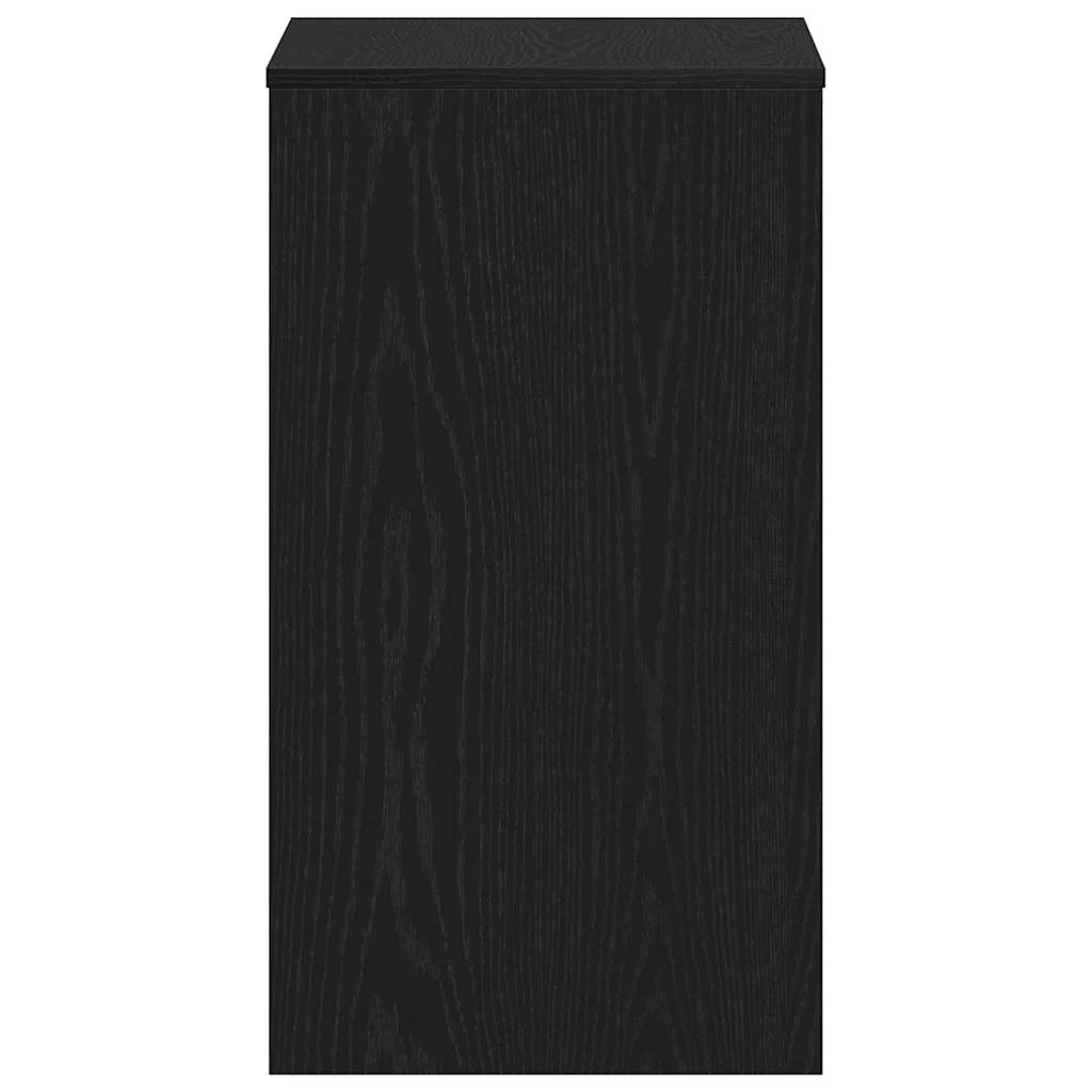 skrivebord sort egetræ 90x40x72 cm konstrueret træ - Image 6