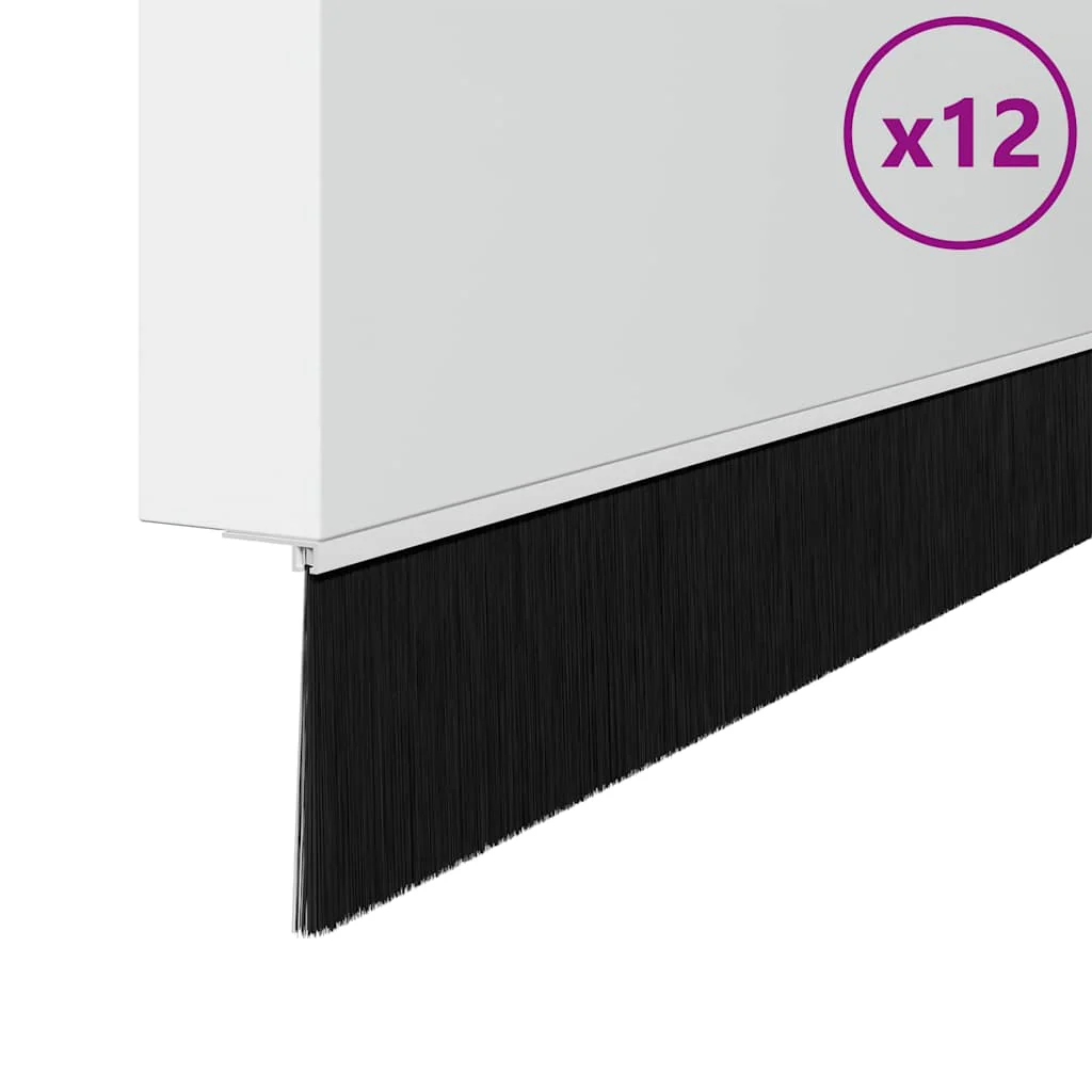 Skruemonterede dørbørste tætninger 12 pcs Hvid 100 cm - Image 2