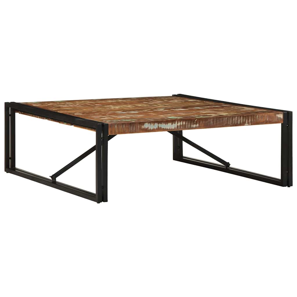 sofabord 100x100x35 cm massivt genbrugstræ flerfarvet - Image 9