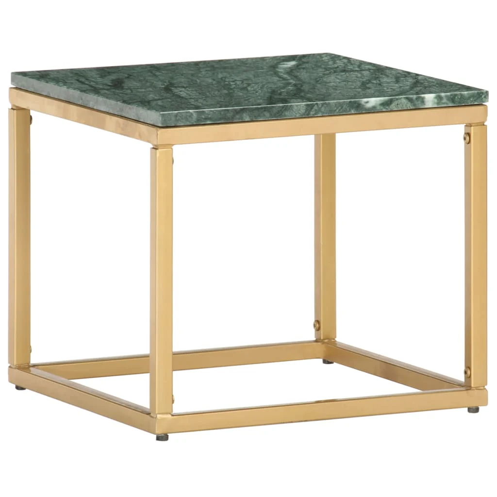 sofabord 40x40x35 cm ægte sten med marmortekstur grøn - Image 9