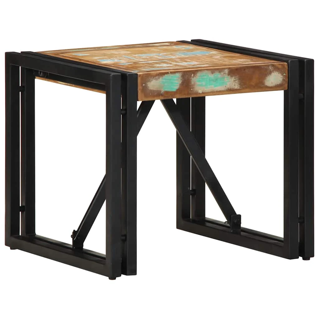 sofabord 40x40x35 cm massivt genbrugstræ flerfarvet - Image 10