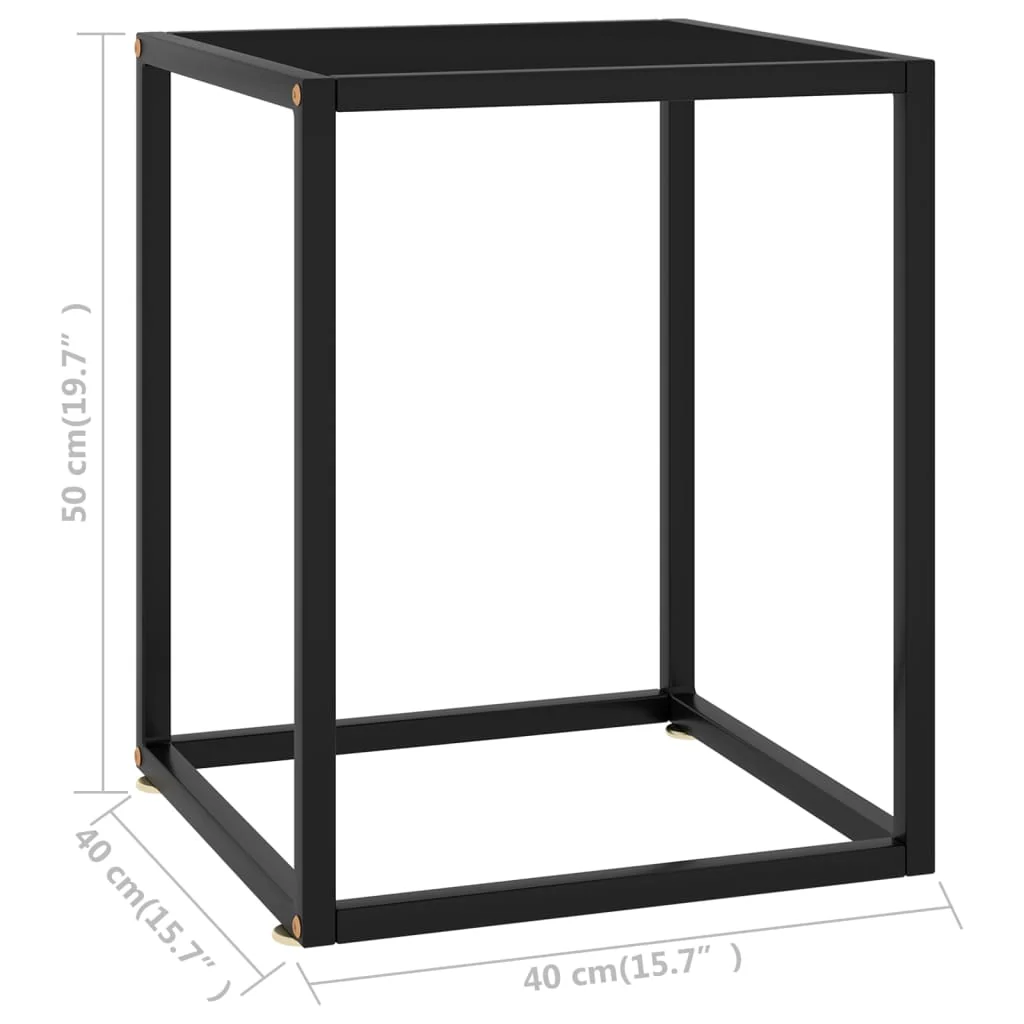 sofabord 40x40x50 cm glas sort - Image 5