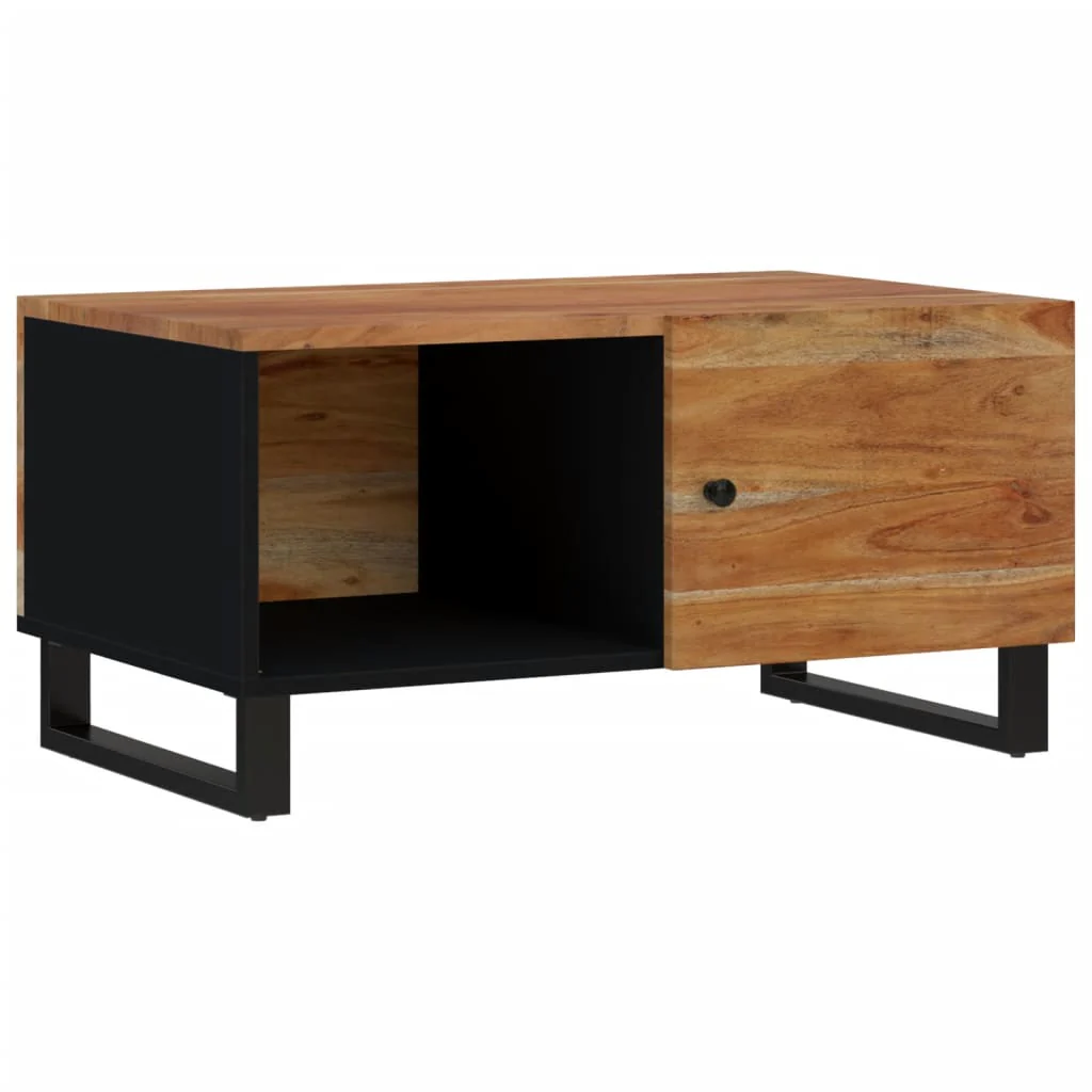 sofabord 80x50x40 cm massivt akacietræ og konstrueret træ - Image 10