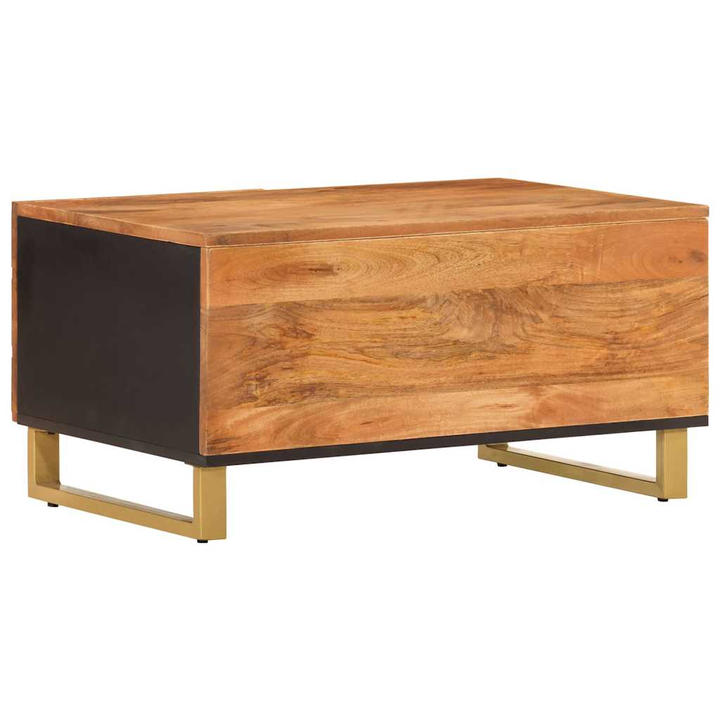 sofabord 80x50x40 cm massivt mangotræ brun og sort - Image 6