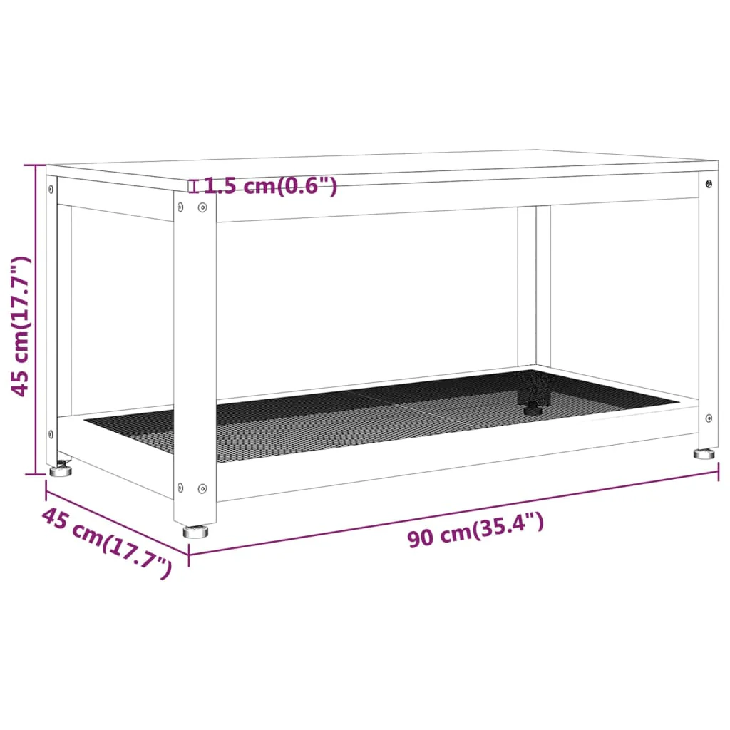 sofabord 90x45x45 cm MDF og jern grå og sort - Image 7