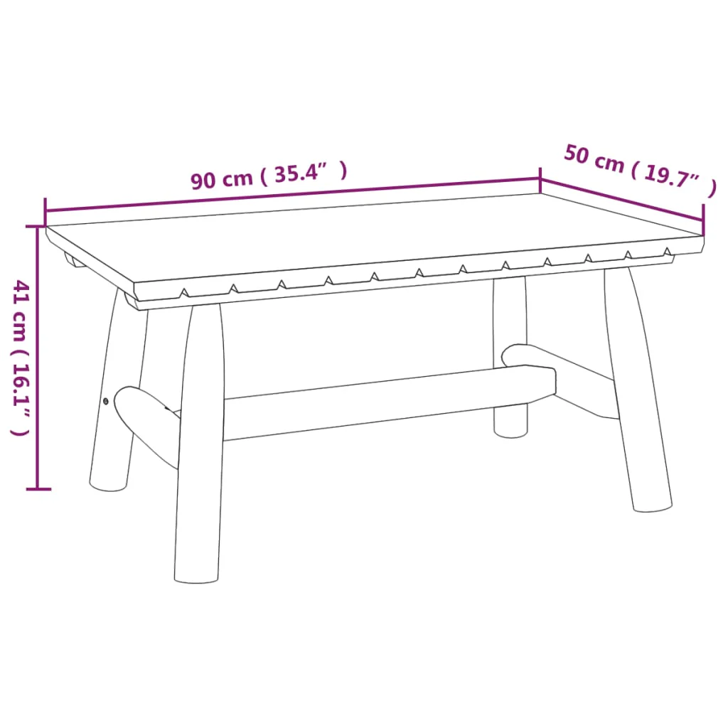 sofabord 90x50x41 cm massivt grantræ - Image 6