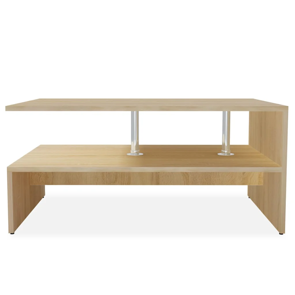 sofabord 90x59x42 cm konstrueret træ egetræsfarvet - Image 2