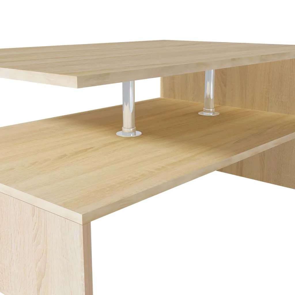 sofabord 90x59x42 cm konstrueret træ egetræsfarvet - Image 3