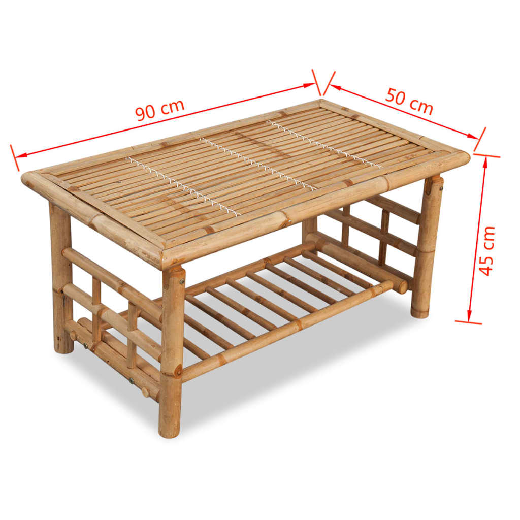 sofabord bambus 90x50x45 cm - Image 5
